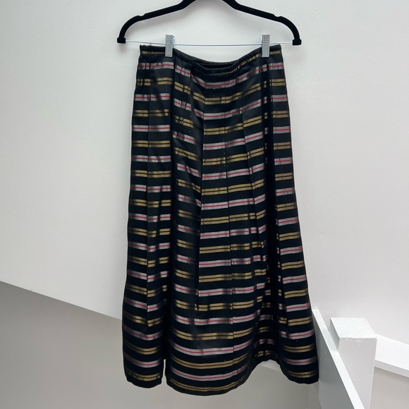 Vintage large Victor Costa for Saks Fifth Avenue black and metallic a-line skirt - Picture 4 of 9